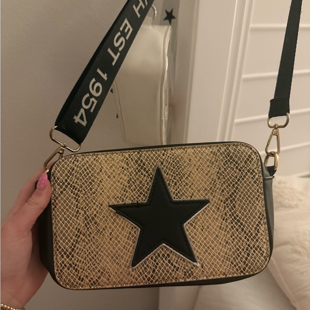 Vintage Havana Black Star Crossbody Bag